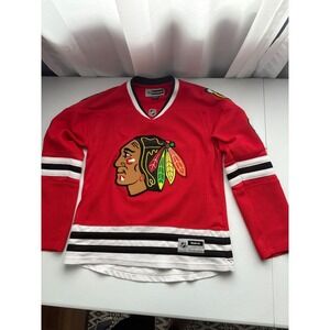 Reebok NHL Chicago Blackhawks Jersey V-Neck Long Sleeve Hockey Womens M/M